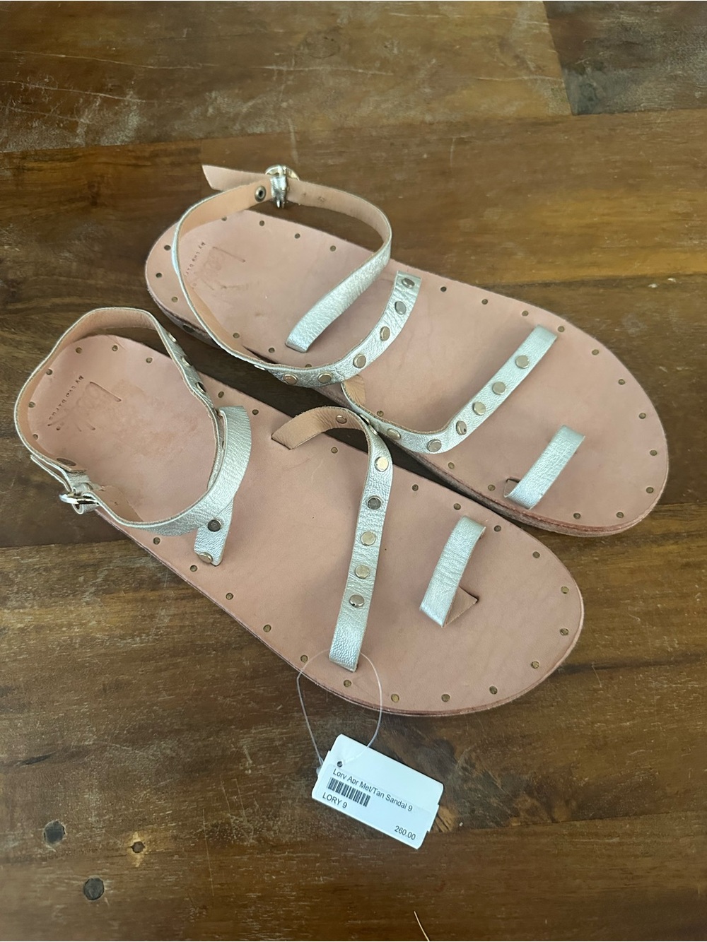 Beek Lory Metallic Leather Studded Women's Sandals - Size 9 NWT